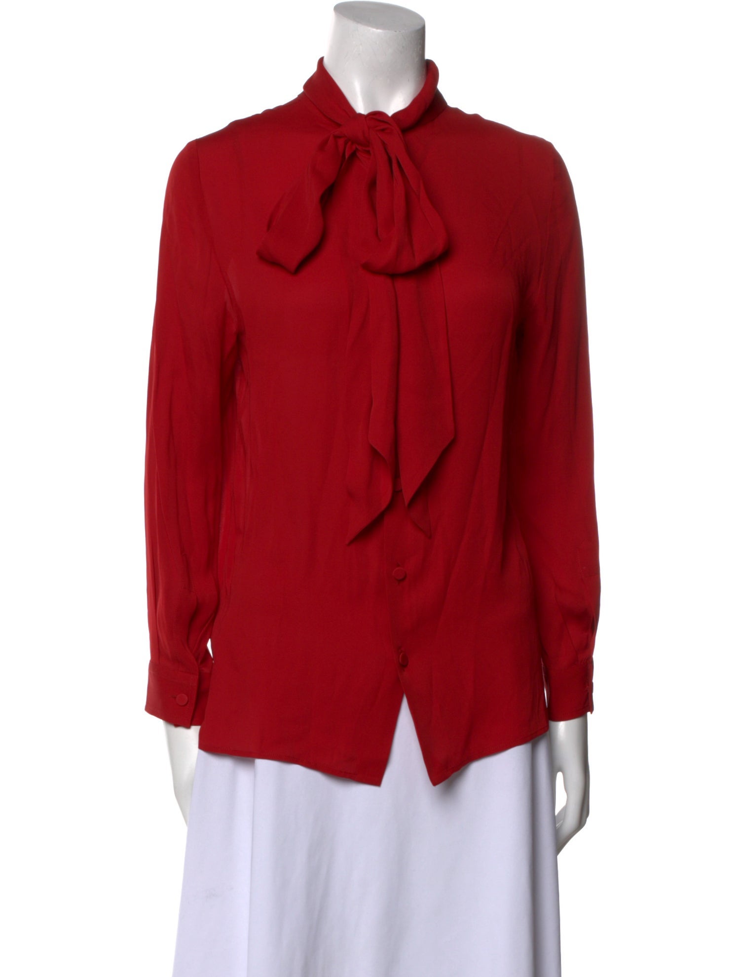 Gucci Silk Mock Neck Blouse