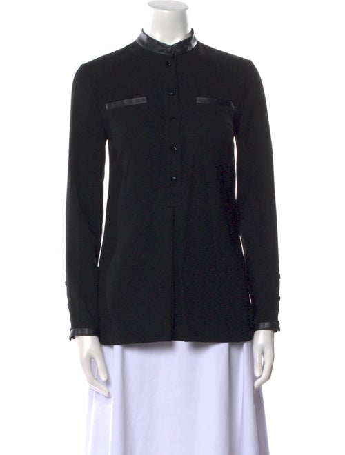 Gucci Mock Neck Long Sleeve Button-Up Top