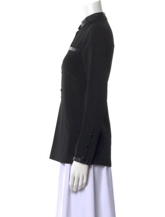 Gucci Mock Neck Long Sleeve Button-Up Top