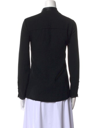 Gucci Mock Neck Long Sleeve Button-Up Top