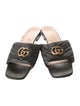 Gucci Double G Logo Leather Slides