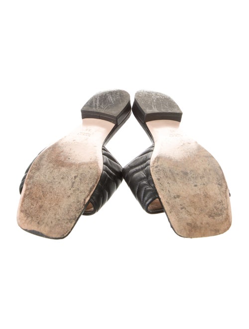Gucci Double G Logo Leather Slides