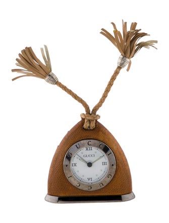 Gucci Leather Stirrup Clock