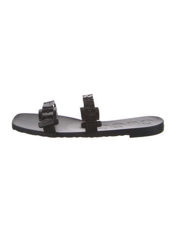 Gucci Sandals Rubber Chain-Link Accents Slides IT 39 | 9