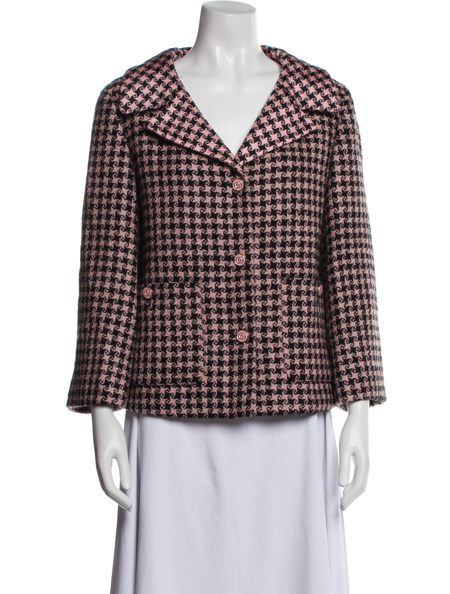 Gucci Wool Plaid Print Blazer