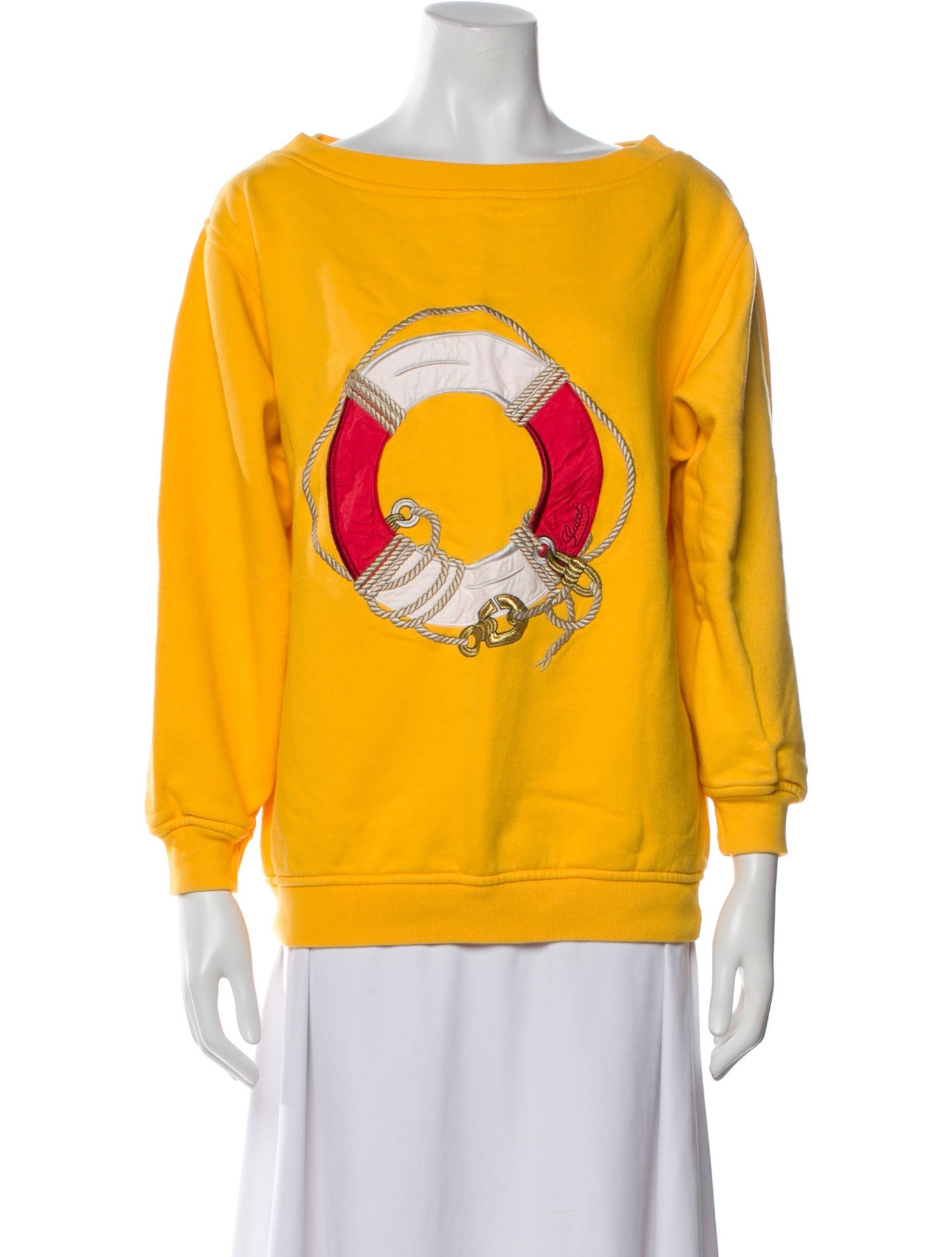 Gucci Graphic Print Bateau Neckline Sweatshirt