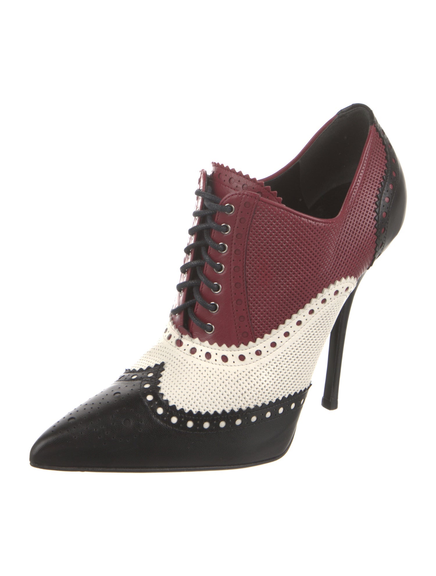 Gucci Leather Colorblock Pattern Pumps