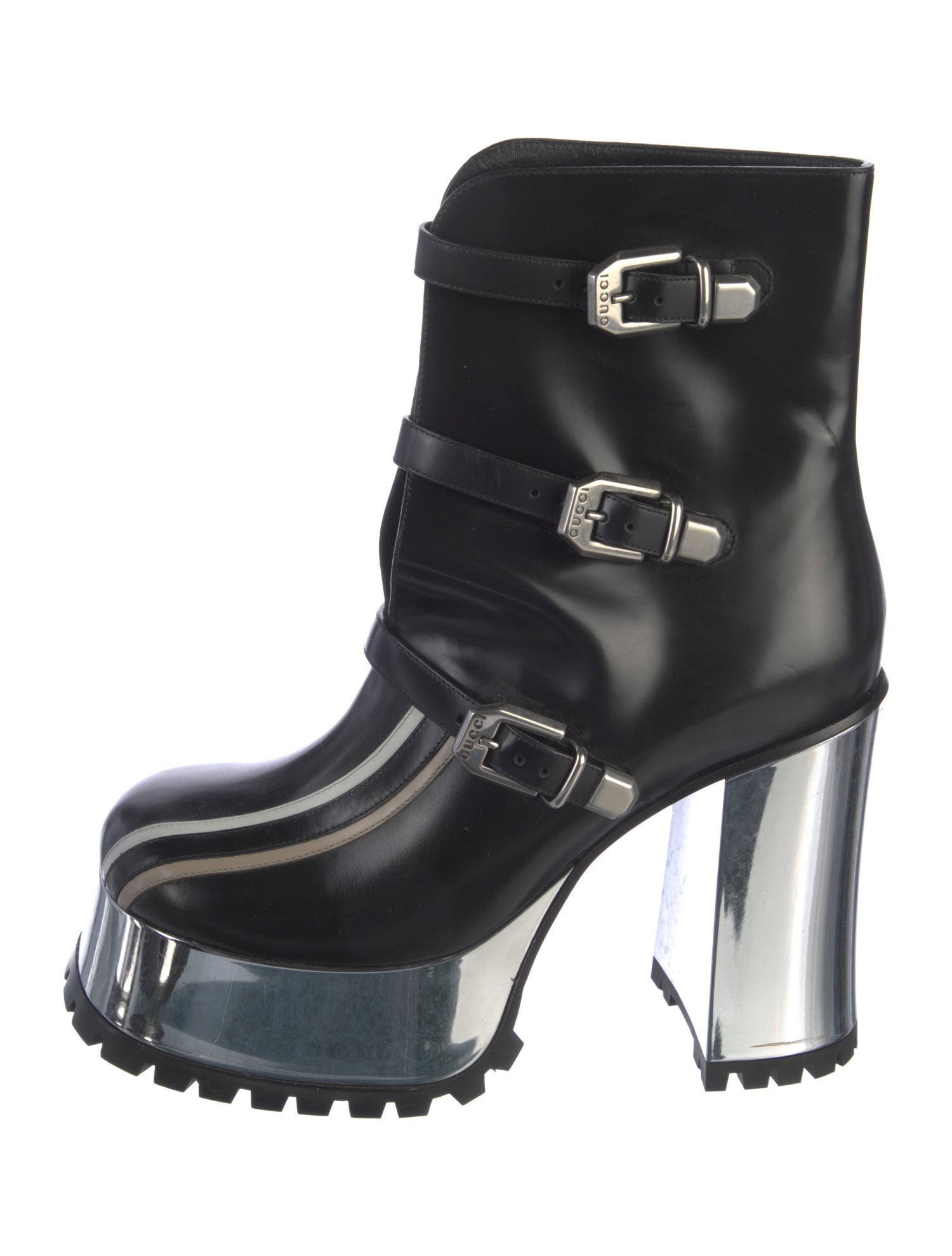 Gucci Web Accent Leather Boots