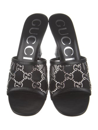 Gucci GG Crystal Mesh Slides