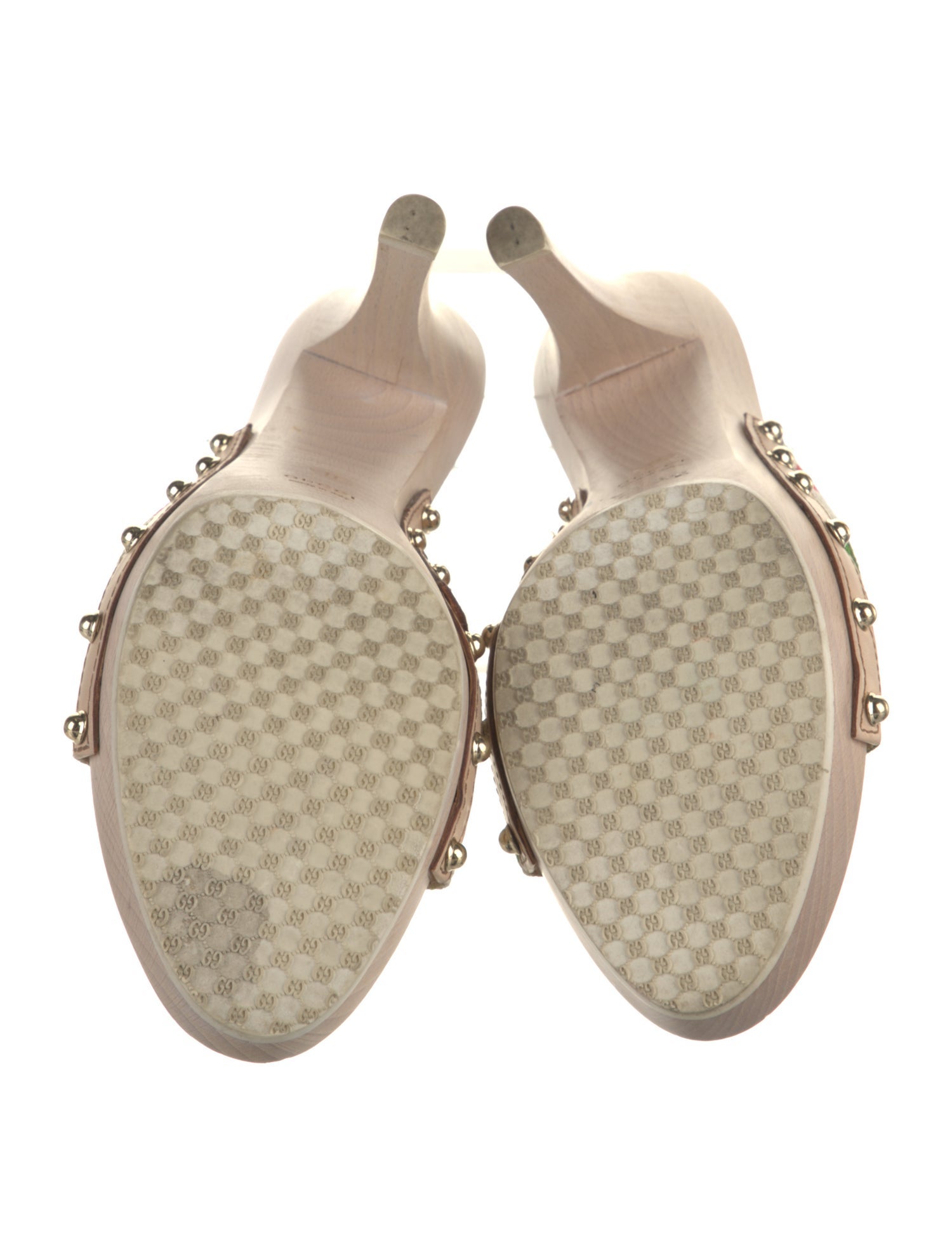 Gucci Horsebit Accent Canvas Slides