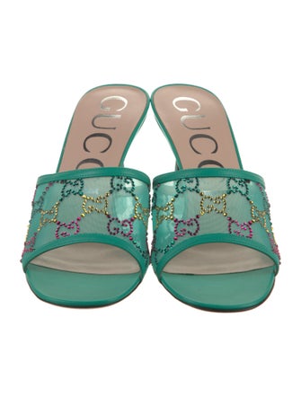 Gucci Leather Lace Pattern Slides