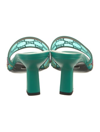 Gucci Leather Lace Pattern Slides