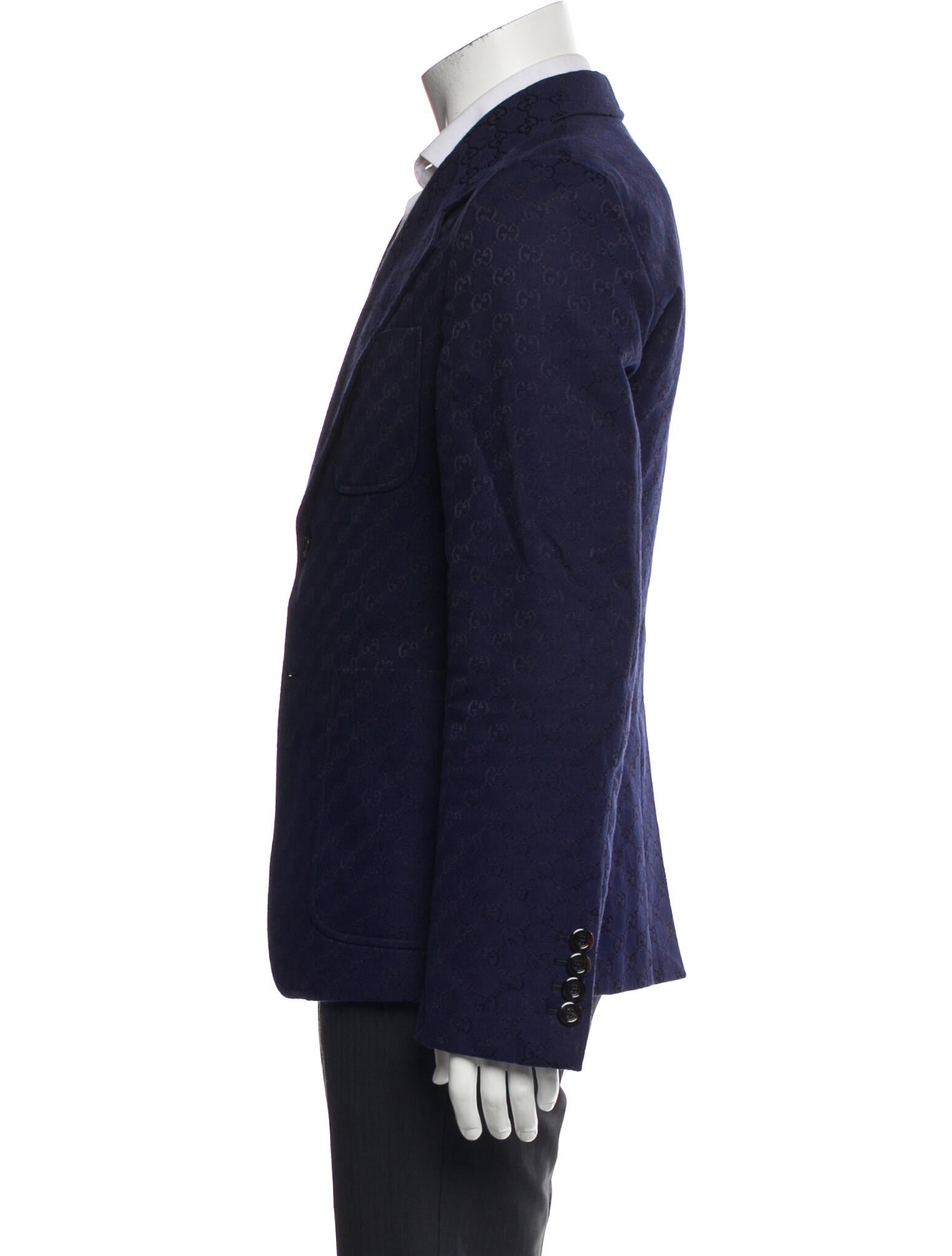 Gucci GG Logo Embroidered Accent Blazer