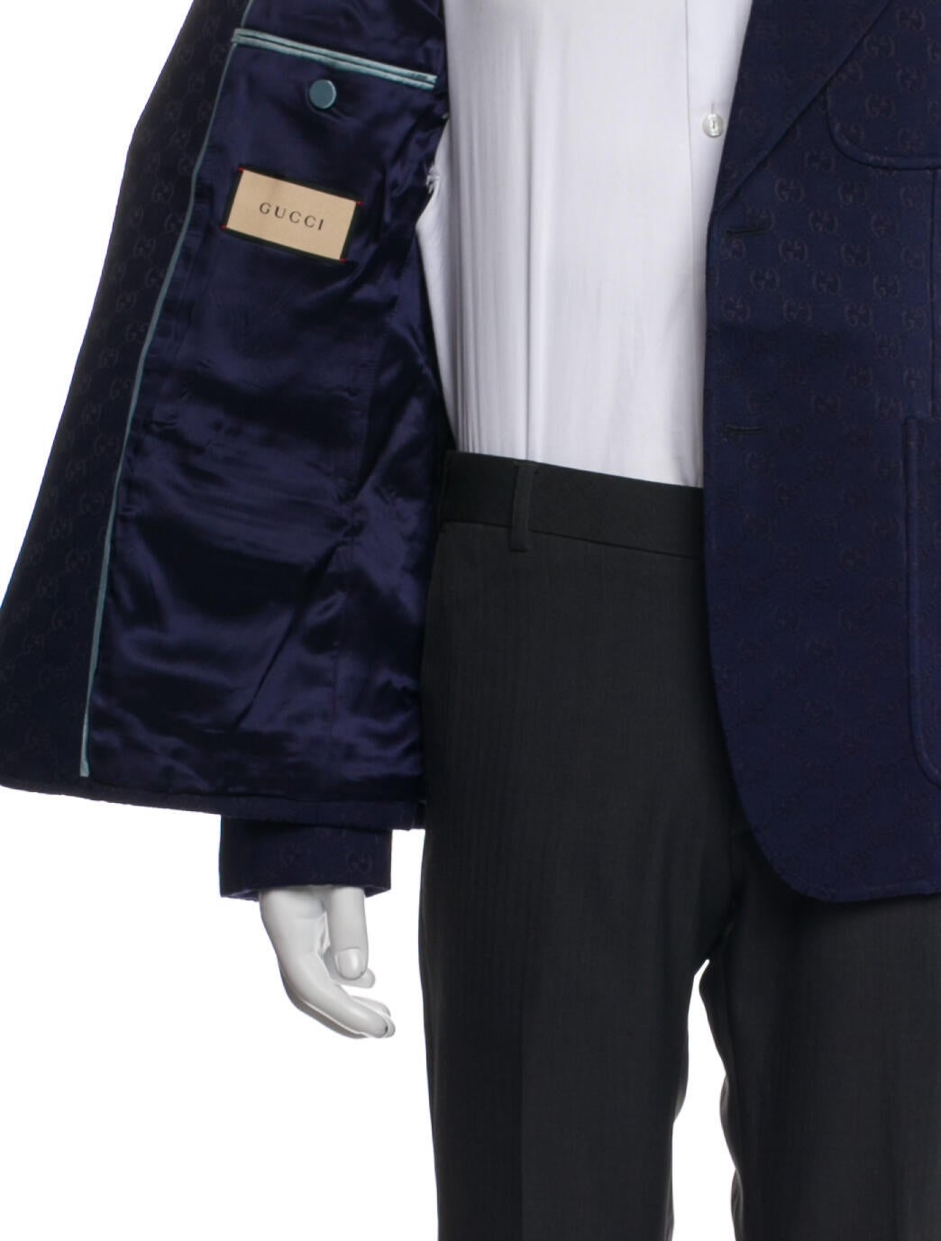 Gucci GG Logo Embroidered Accent Blazer