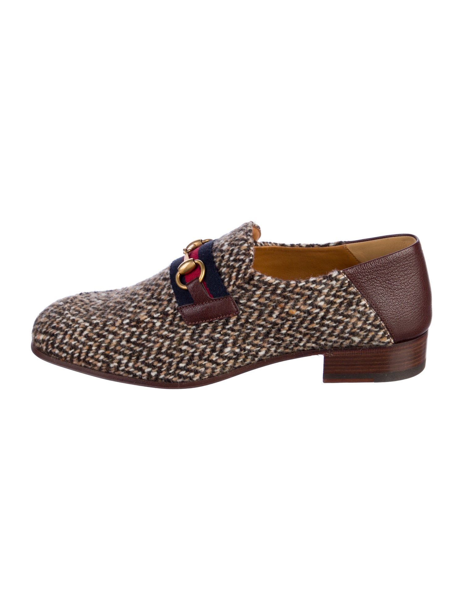 Gucci Horsebit Accent Tweed Dress Loafers
