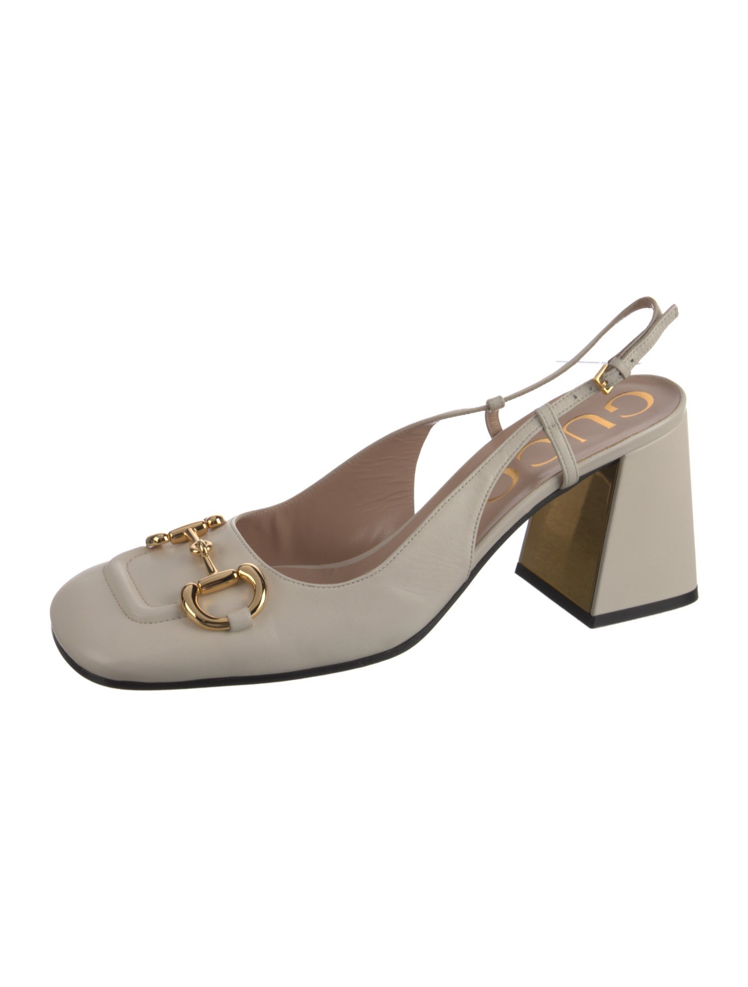 Gucci Horsebit Accent Leather Slingback Pumps