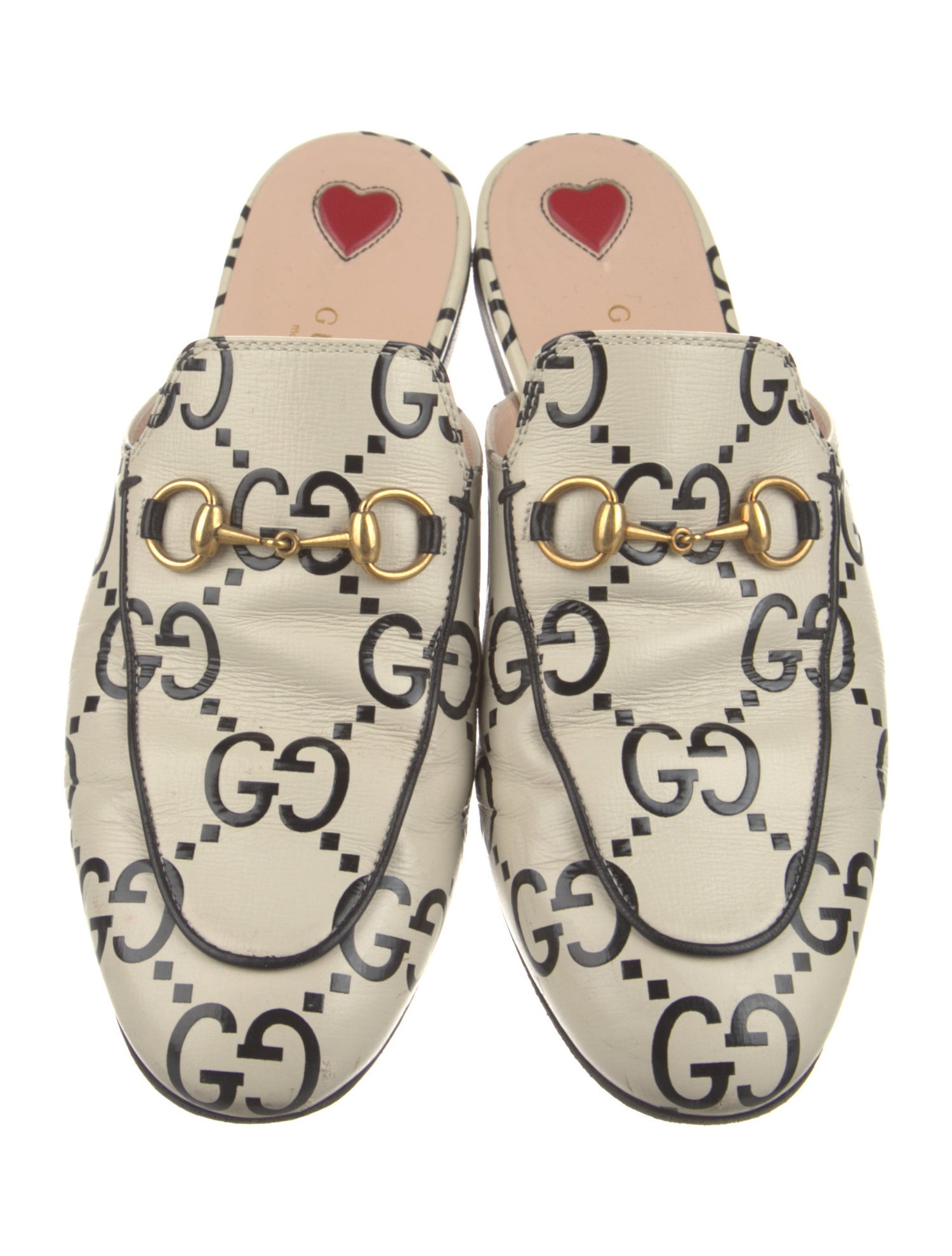 Gucci GG Logo Leather Mules