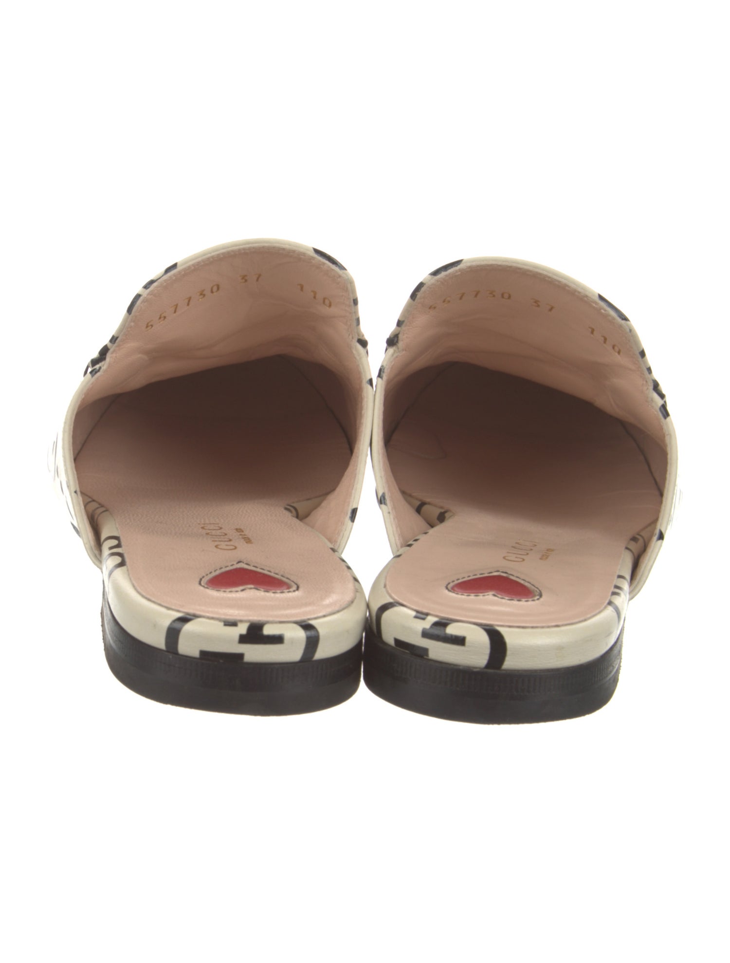 Gucci GG Logo Leather Mules