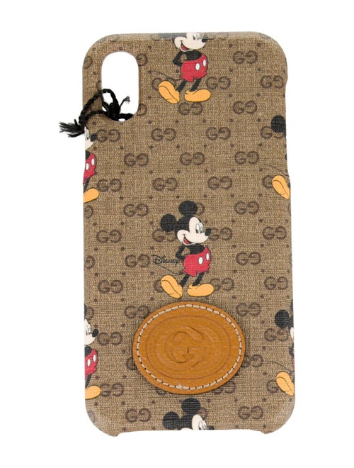 Gucci x Disney Brown Pattern Printed Mickey Iphone Case