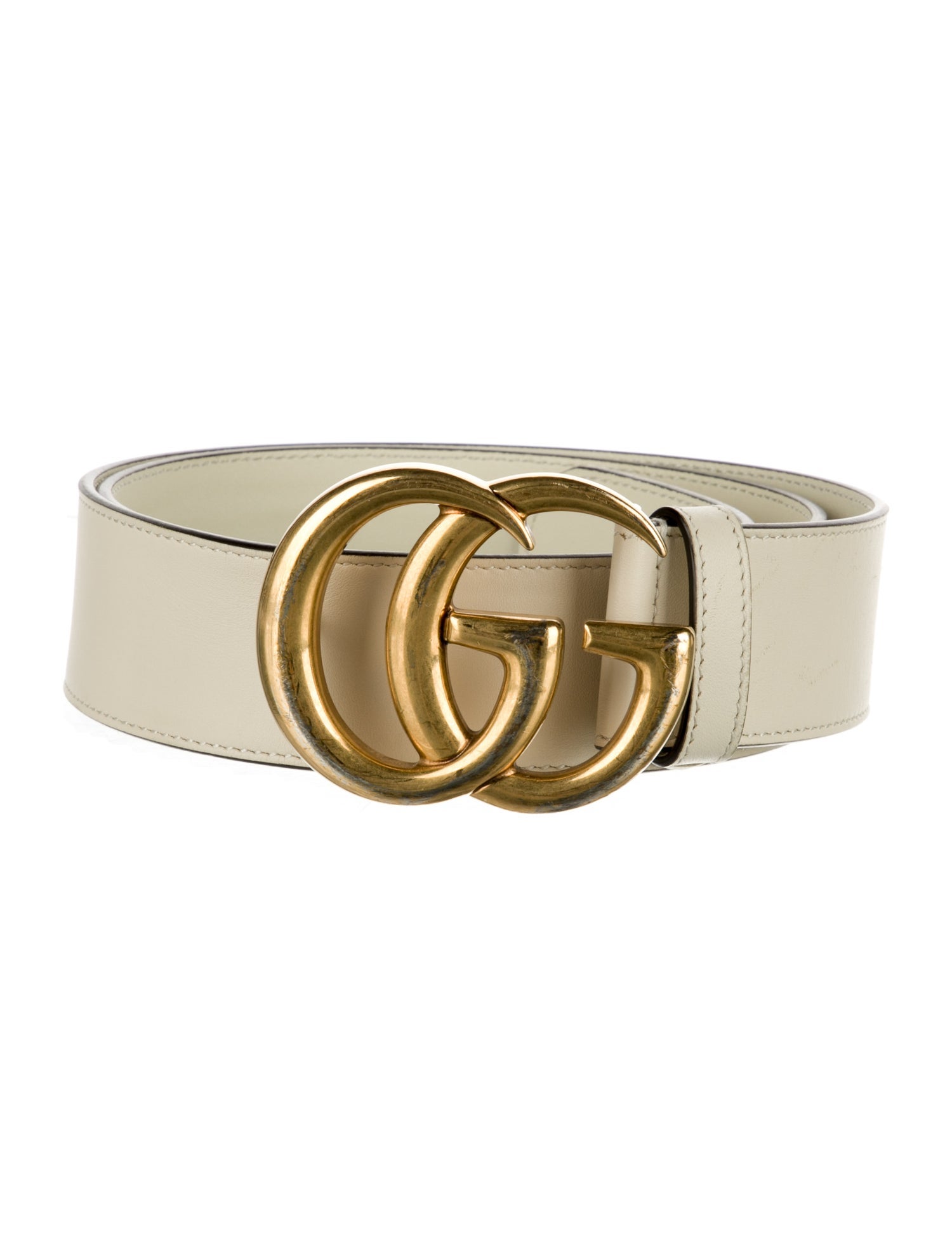 Gucci Double G Logo Leather Belt