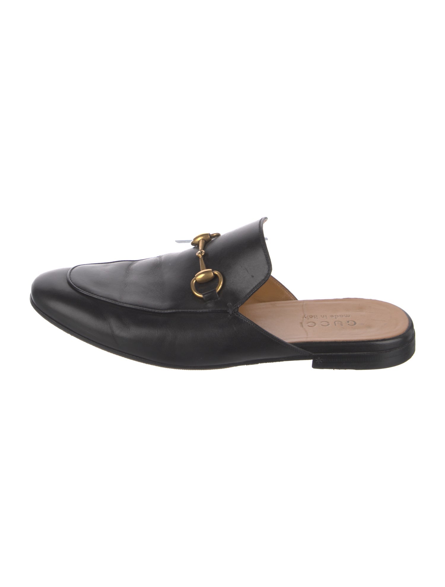 Gucci Horsebit Accent Leather Slippers