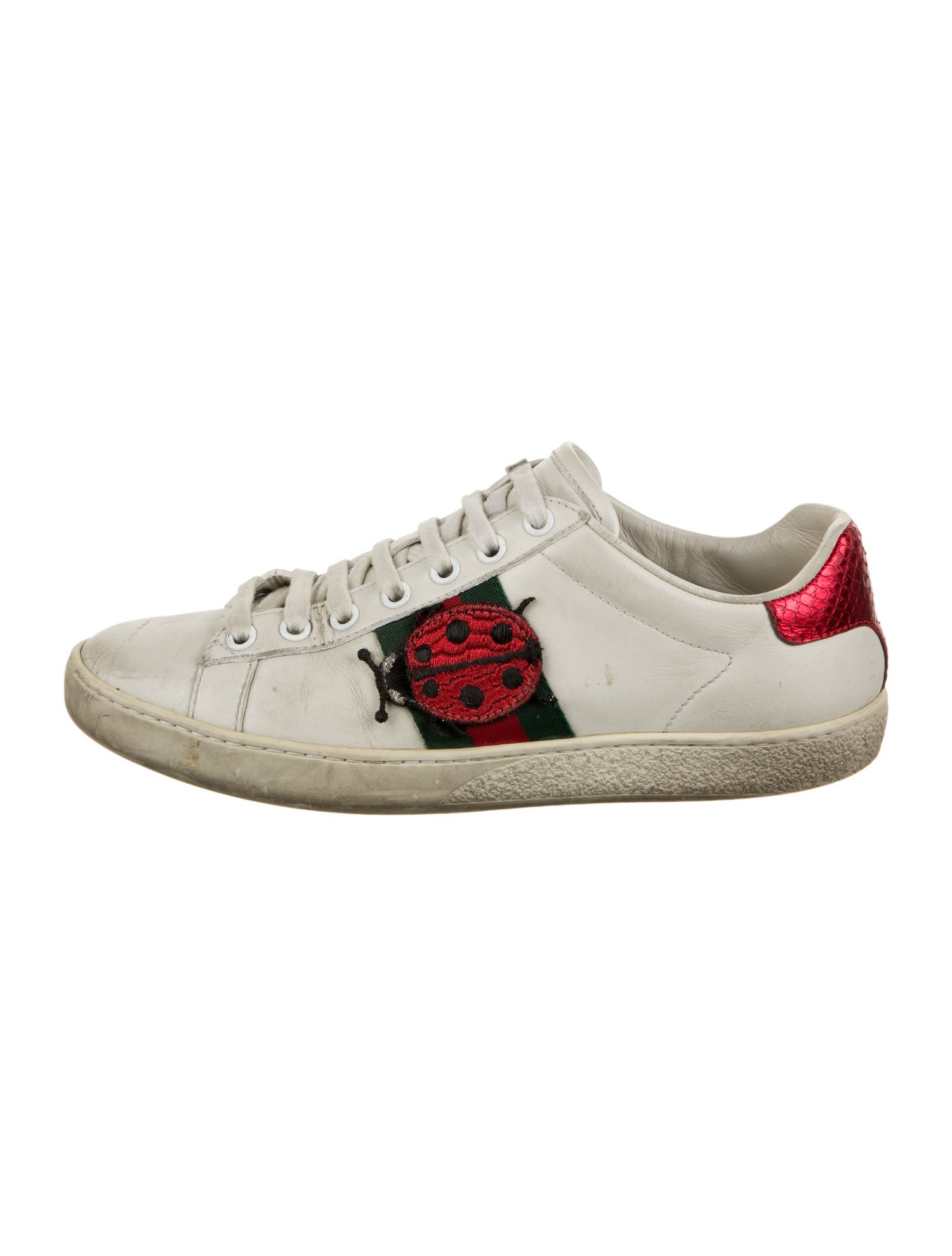 Gucci Web Accent Leather Sneakers