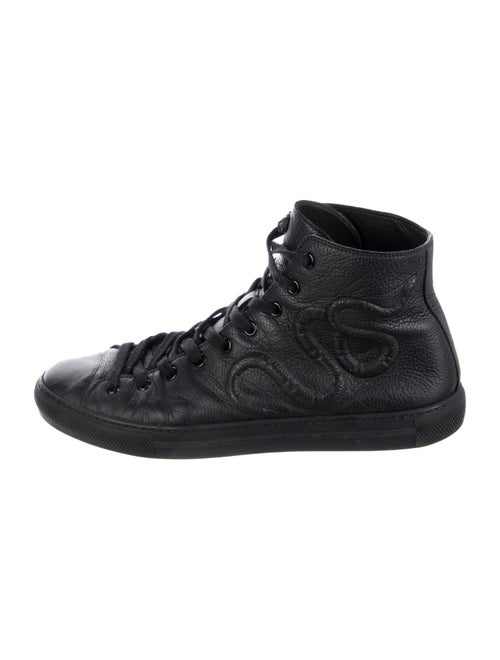 Gucci Feline Head Accent Leather Sneakers