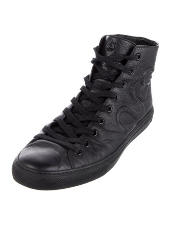 Gucci Feline Head Accent Leather Sneakers