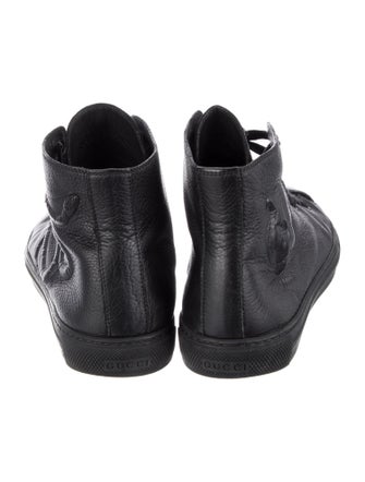 Gucci Feline Head Accent Leather Sneakers