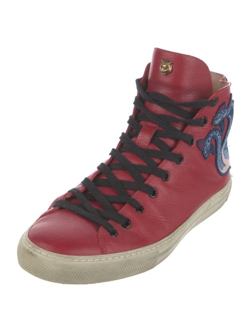 Gucci Web Accent Leather Sneakers
