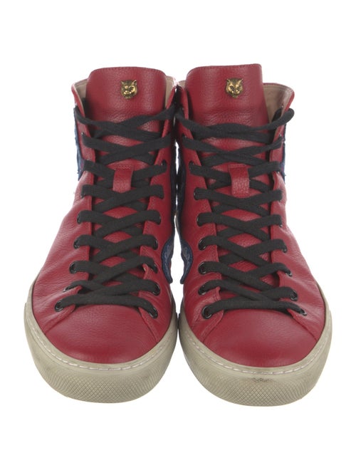 Gucci Web Accent Leather Sneakers