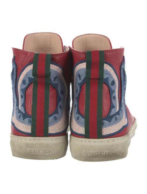 Gucci Web Accent Leather Sneakers