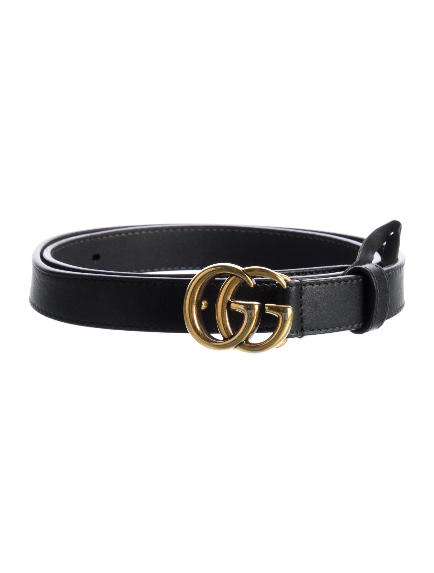 Gucci Double G Logo Skinny Belt