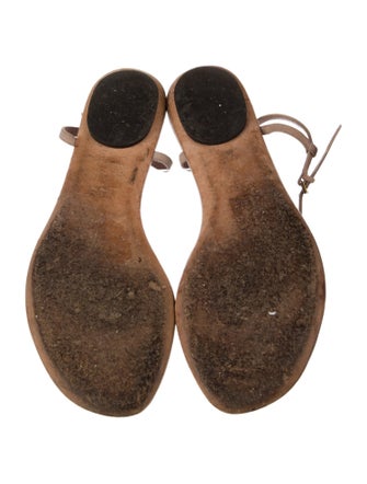 Gucci Interlocking G Logo Suede T-Strap Sandals