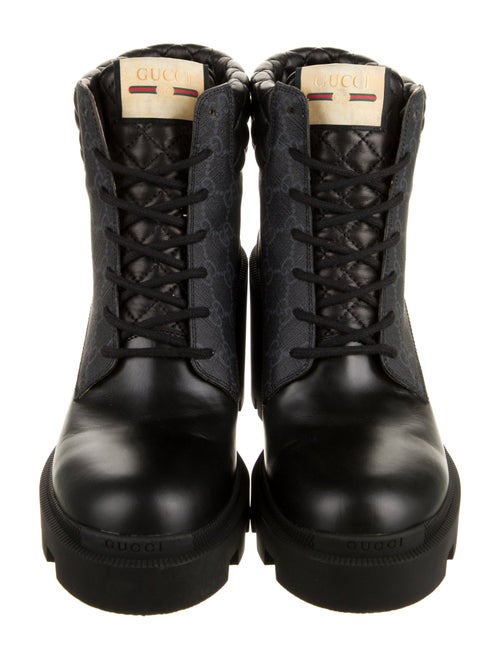 Gucci Apollo Quilted Pattern Combat Boots