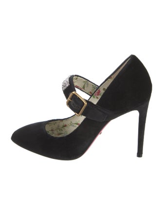 Gucci Web Accent Velvet Pumps