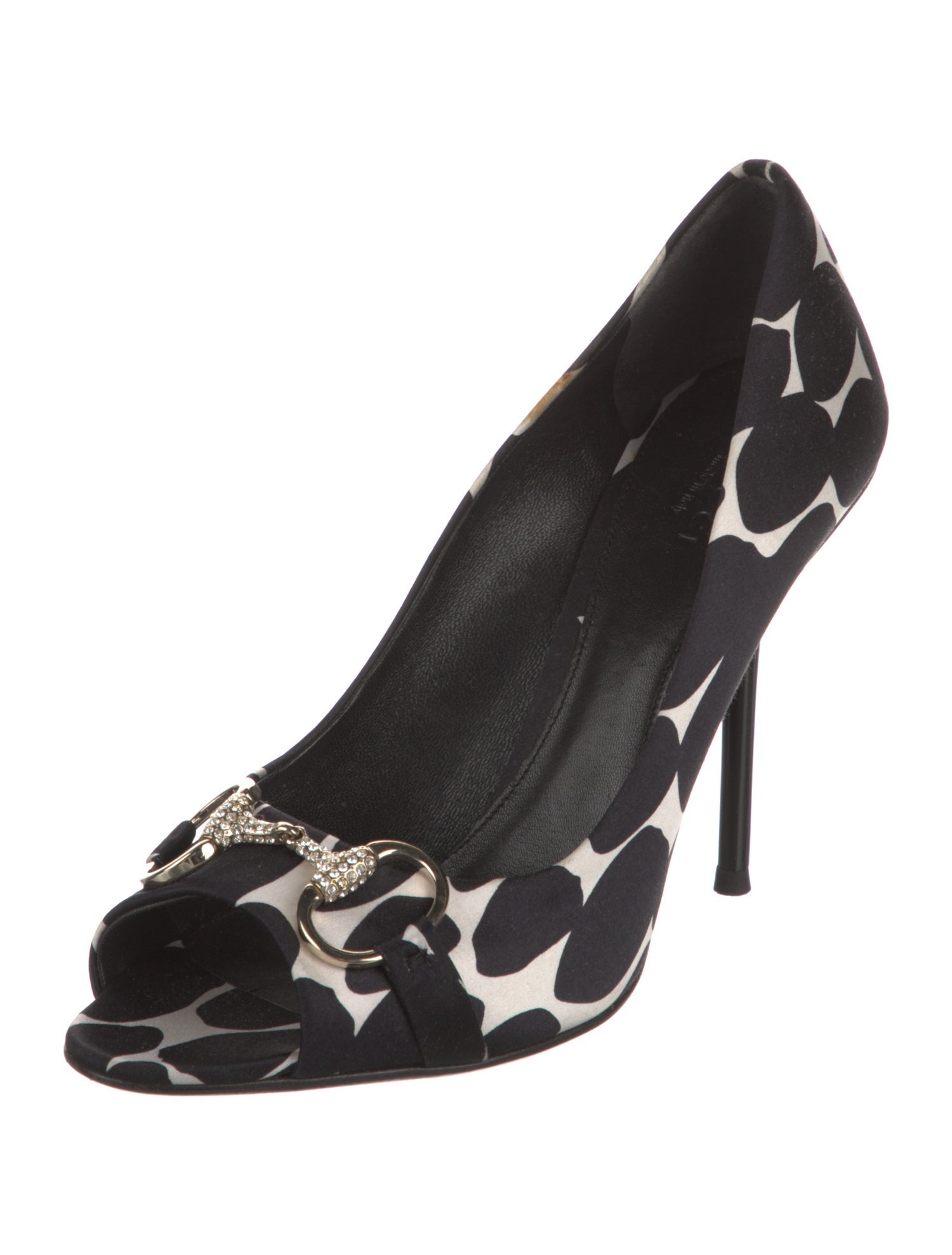 Gucci Horsebit Accent Satin Pumps