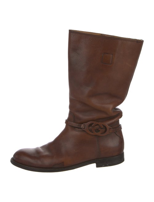 Gucci Interlocking G Logo Leather Slouch Boots