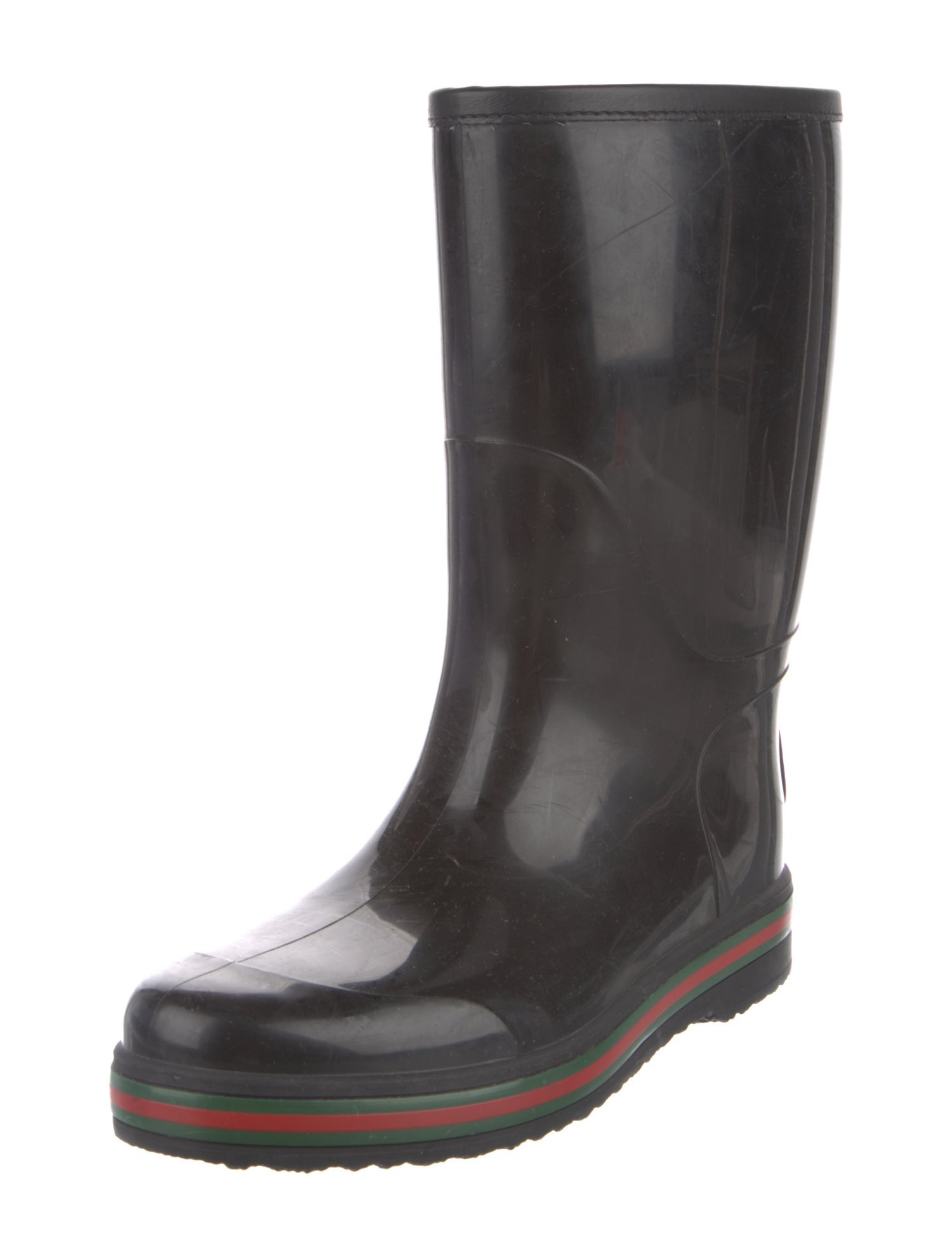 Gucci Web Accent Rubber Rain Boots