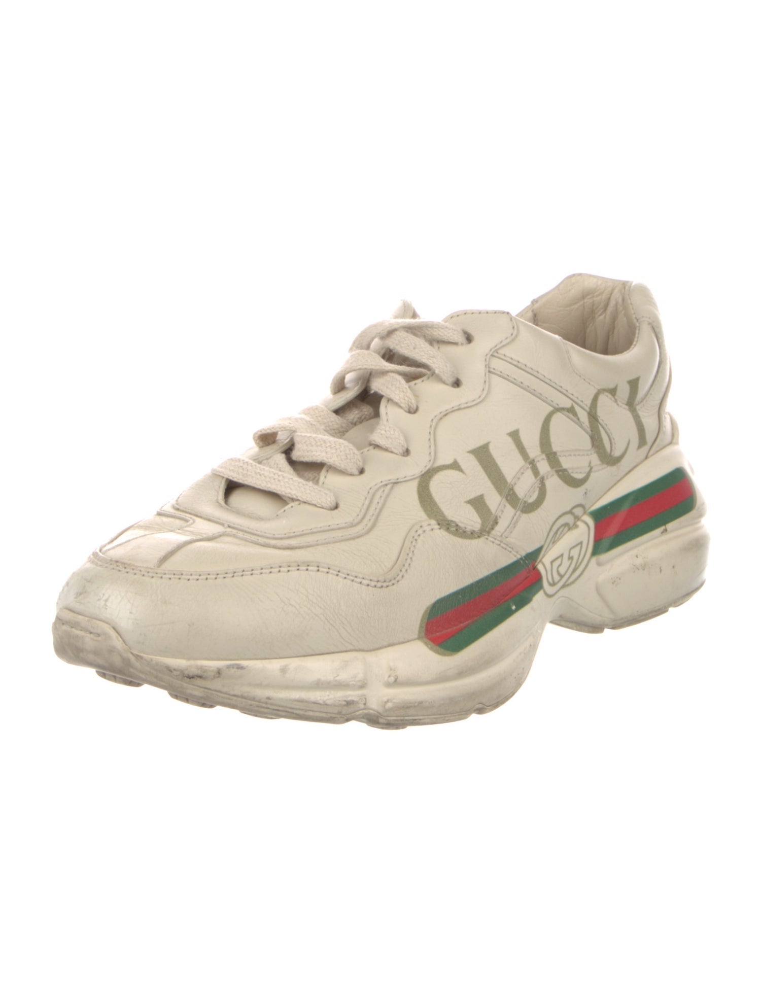 Gucci Web Accent Leather Sneakers