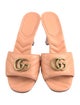 Gucci Double G Logo Leather Slides