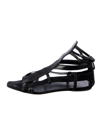 Gucci Leather Cutout Accent Gladiator Sandals