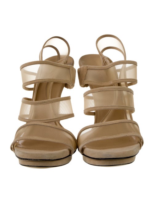 Gucci Mesh Mesh Accents Slingback Sandals