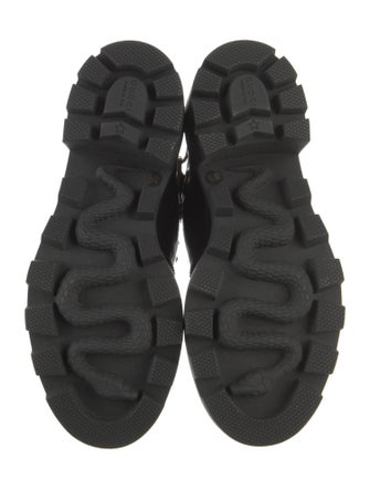 Gucci Sylvie Web Accent Leather Combat Boots