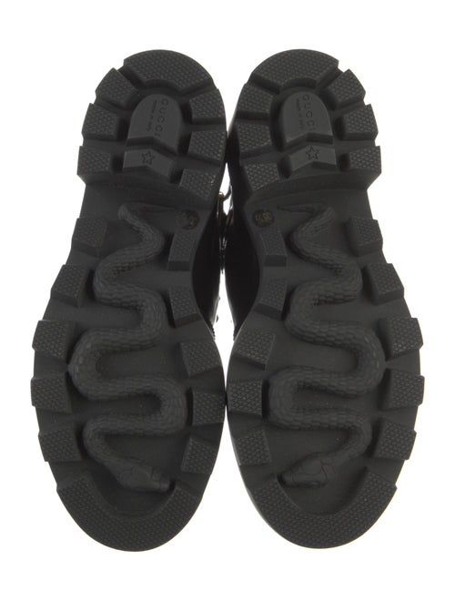 Gucci Sylvie Web Accent Leather Combat Boots