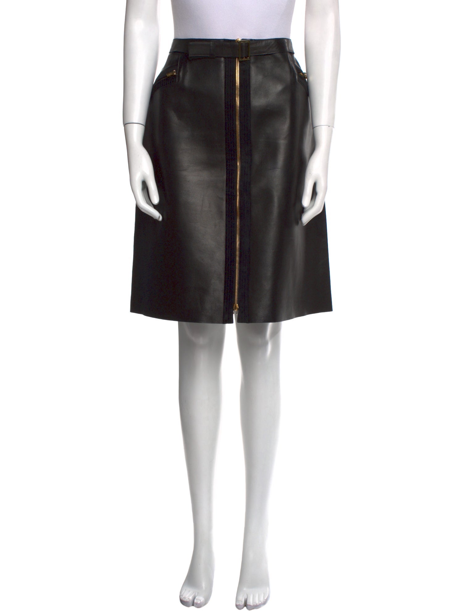 Gucci Leather Knee-Length Skirt