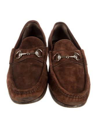 Gucci Horsebit Accent Suede Loafers