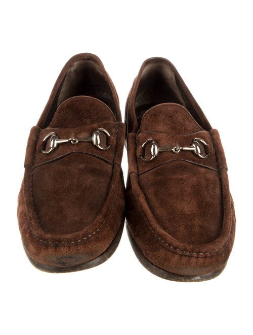 Gucci Horsebit Accent Suede Loafers