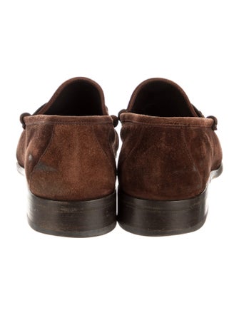 Gucci Horsebit Accent Suede Loafers