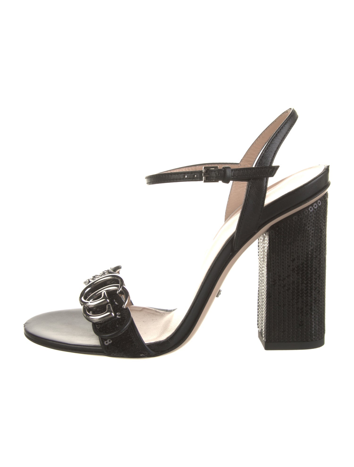 Gucci Double G Logo Leather Sandals